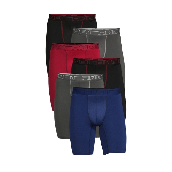 AND1 Men's Boxer Briefs - Gray, Red, Blue - Picture 1 of 7